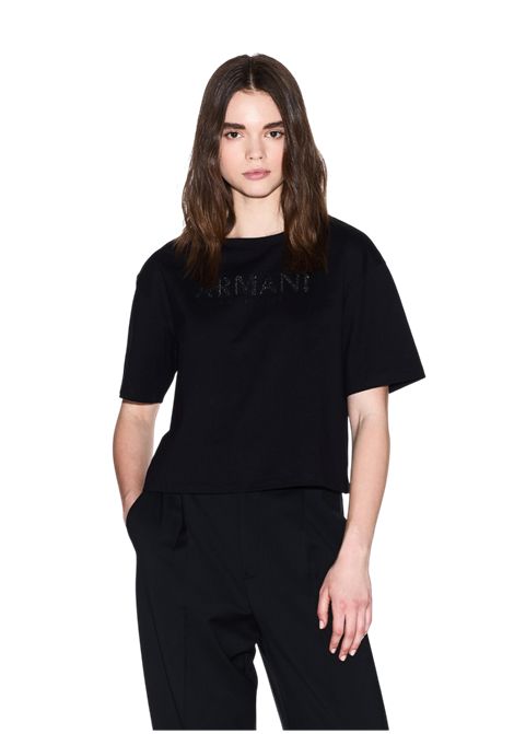 Cropped T-shirt with appliqués ARMANI EXCHANGE | T-shirt | XW001364 AF15085UC001
